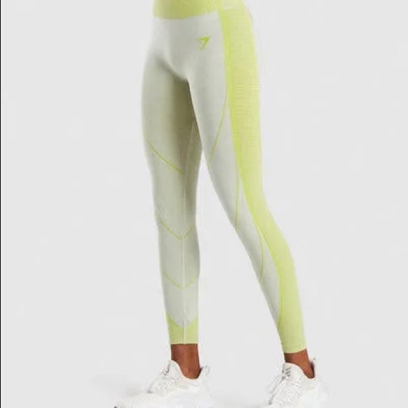 HYPER AMPLIFY LEGGINGS- light grey marl/lime - Picture 1 of 4